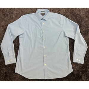 Banana Republic Tech Stretch Cotton Slim Flex Fit Blue Gingham Shirt XL